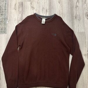 The North Face Men's Dark Brown Crewneck Sweater wool blend size medium
